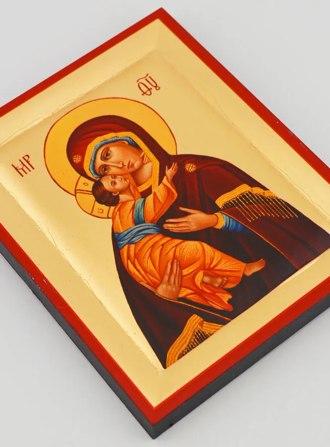 Ikone Byzantinisch Maria Gottesmutter von der Pforte handbemalt - 13cm (pic 3)
