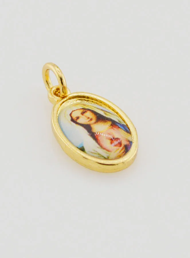 Medaille Herz Marien Goldfarben - 15mm (pic 3)