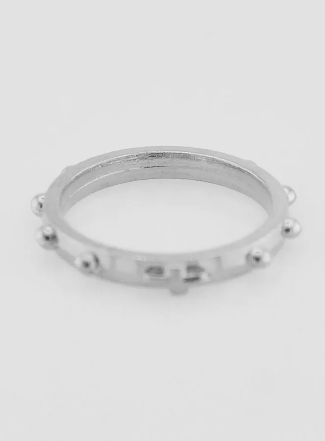 Rosenkranzring silberfarben - Grösse 51 (pic 4)