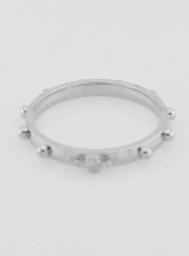 Rosenkranzring silberfarben - Grösse 57 (pic 4)