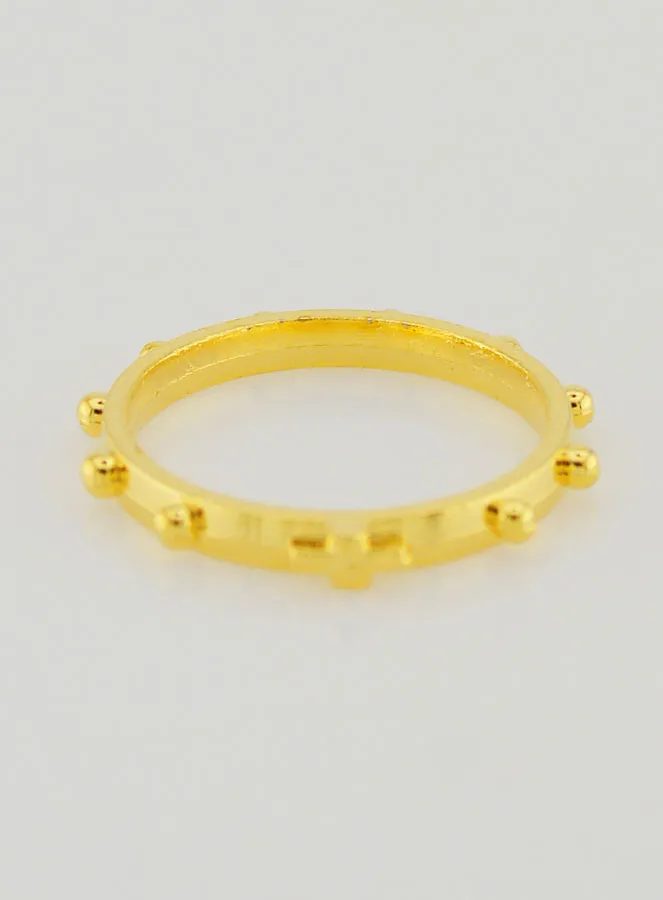 Rosenkranzring goldfarben - Grösse 57 (pic 4)