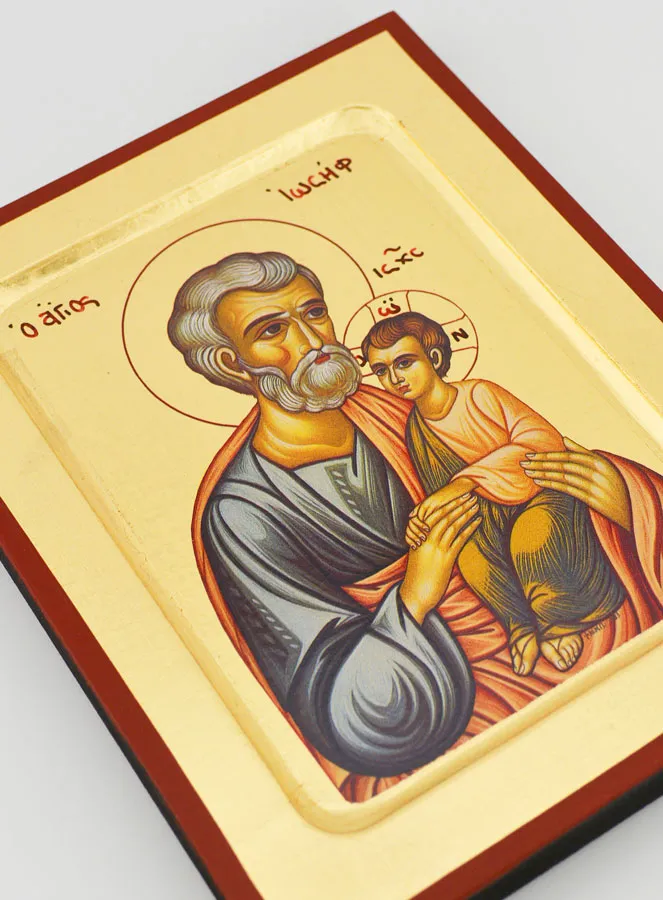 Byzantinische Ikone hl Josef mit dem Jesuskind - 17cm (pic 3)