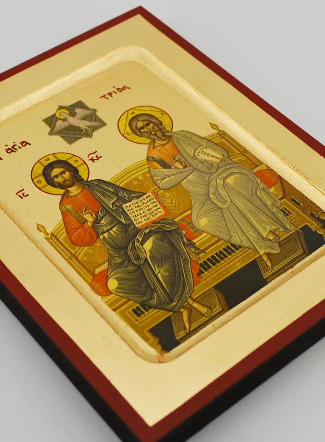 Byzantinische Ikone aus Griechenland Heilige Dreieinheit - 17cm (pic 3)