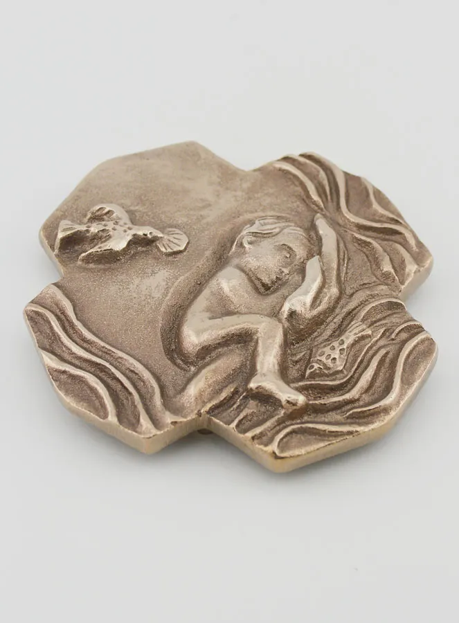 Silberbronzekreuz Handgefertigt - die Taufe - 10cm (pic 3)