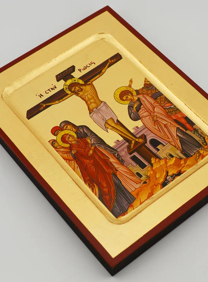 Byzantinische Ikone Die Kreuzigung - 17cm (pic 3)