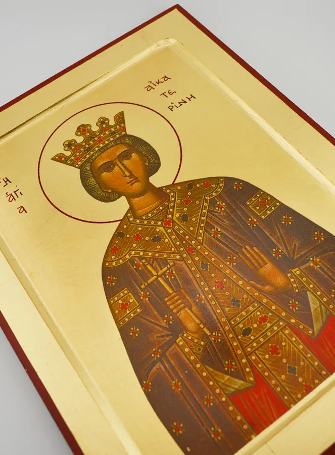 Byzantinische Ikone Heilige Katharina von Alexandrien - 30 cm (pic 3)