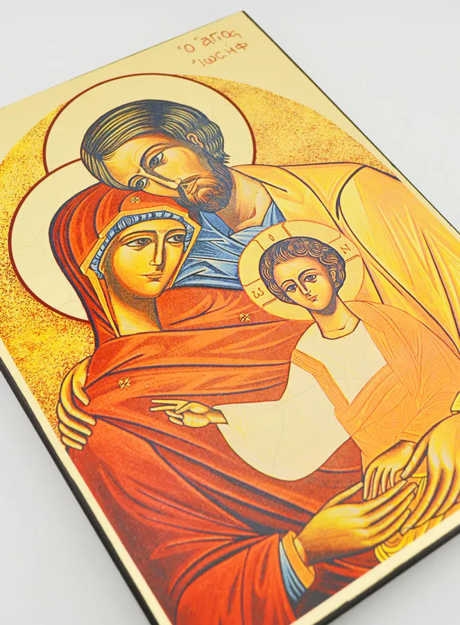 Griechisch Byzantinische Ikone Heilige Familie - 25 cm (pic 3)