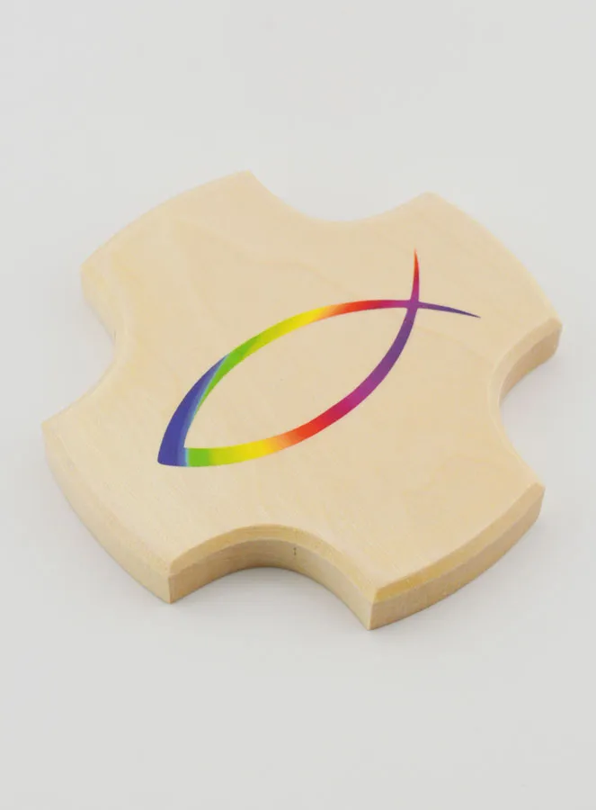 Kinderkreuz aus Lindenholz - Ichthys Fisch (pic 3)