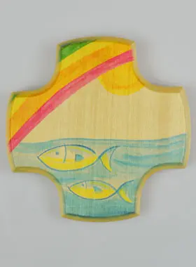 Kinderkreuz aus Lindenholz - Konfirmation Ichthys Fisch (pic 1)