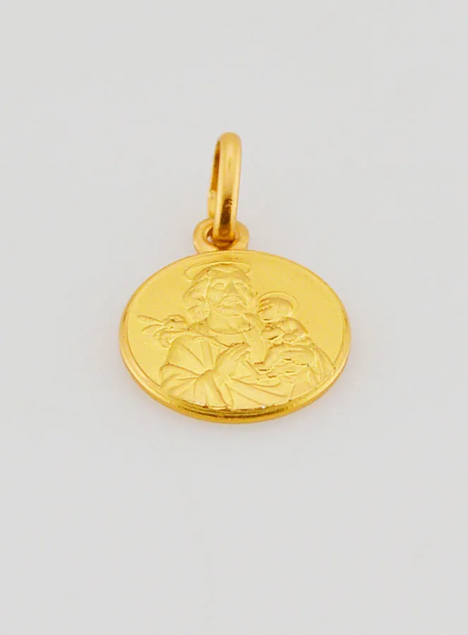Medaille hl Josef Vergoldet - 12mm (pic 2)