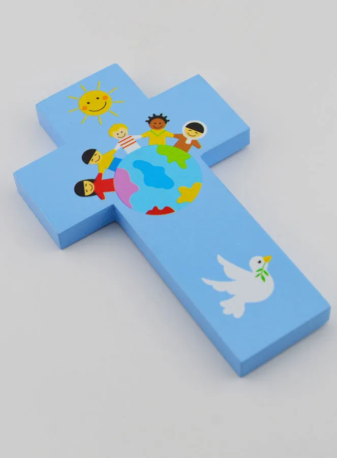 Handbemaltes Kinderkreuz aus Holz Kinder der Welt (pic 3)