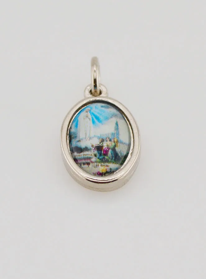 Medaille Unserer Lieben Frau von Fatima Metall Silberfarben - 14mm (pic 2)