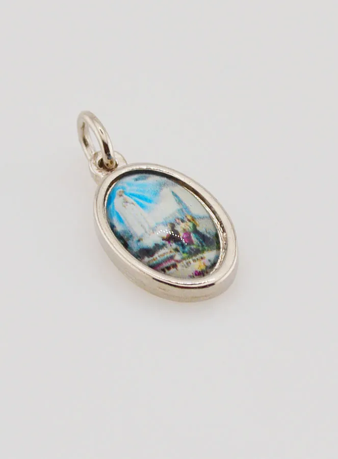 Medaille Unserer Lieben Frau von Fatima Metall Silberfarben - 14mm (pic 3)