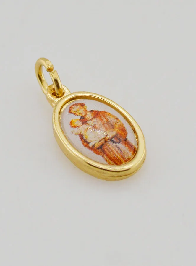 Medaille Hl Antonius Goldfarben - 14mm (pic 3)