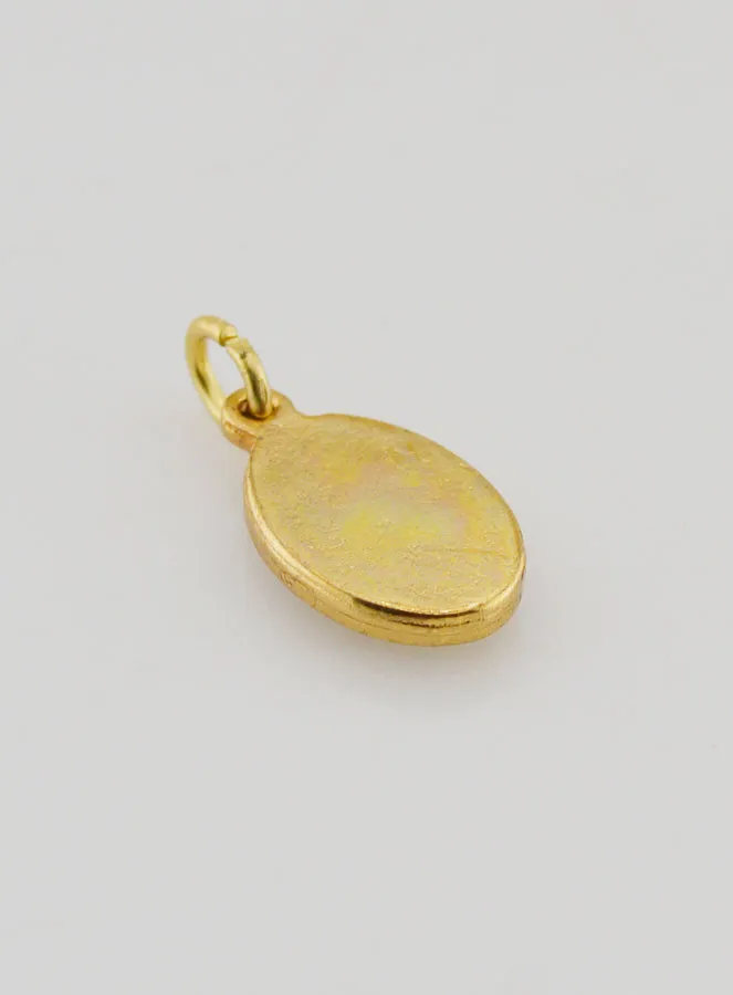 Metall-Medaille Unserer Lieben Frau von Lourdes Goldfarben - 14mm (pic 4)