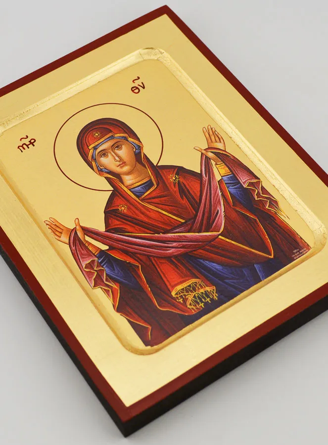 Byzantinische Ikone Maria Schutz 17cm (pic 3)
