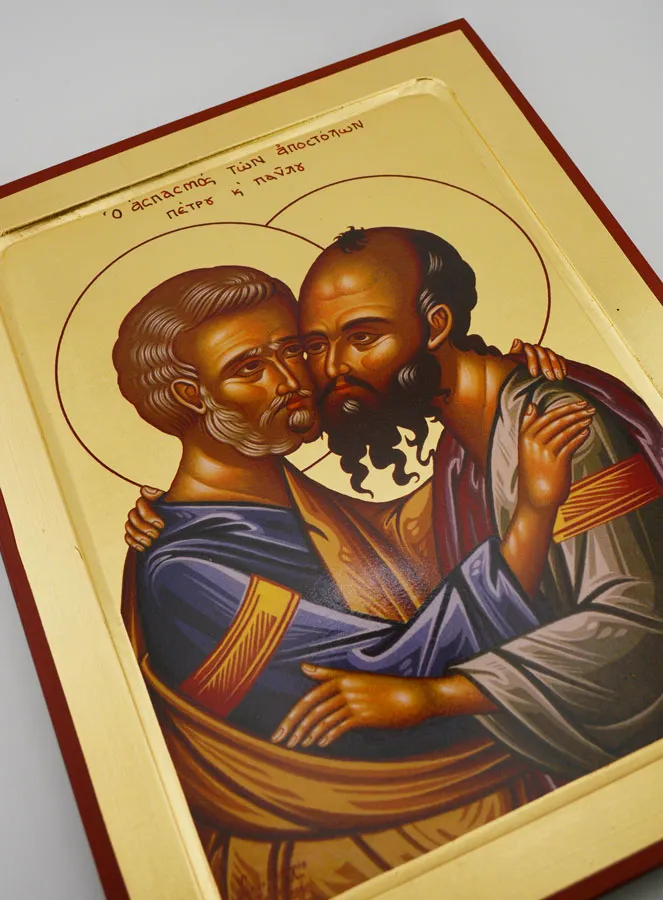 Byzantinische Ikone Hl. Petrus und Paulus 28cm (pic 3)