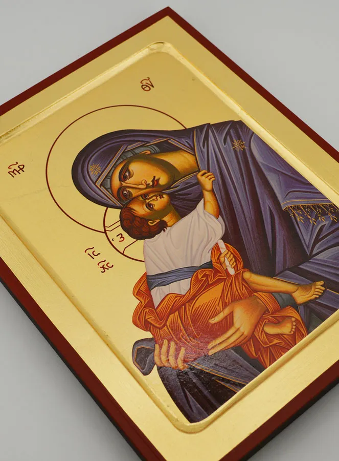 Ikone Gottesmutter der Zärtlichkeit Blau 22cm (pic 3)