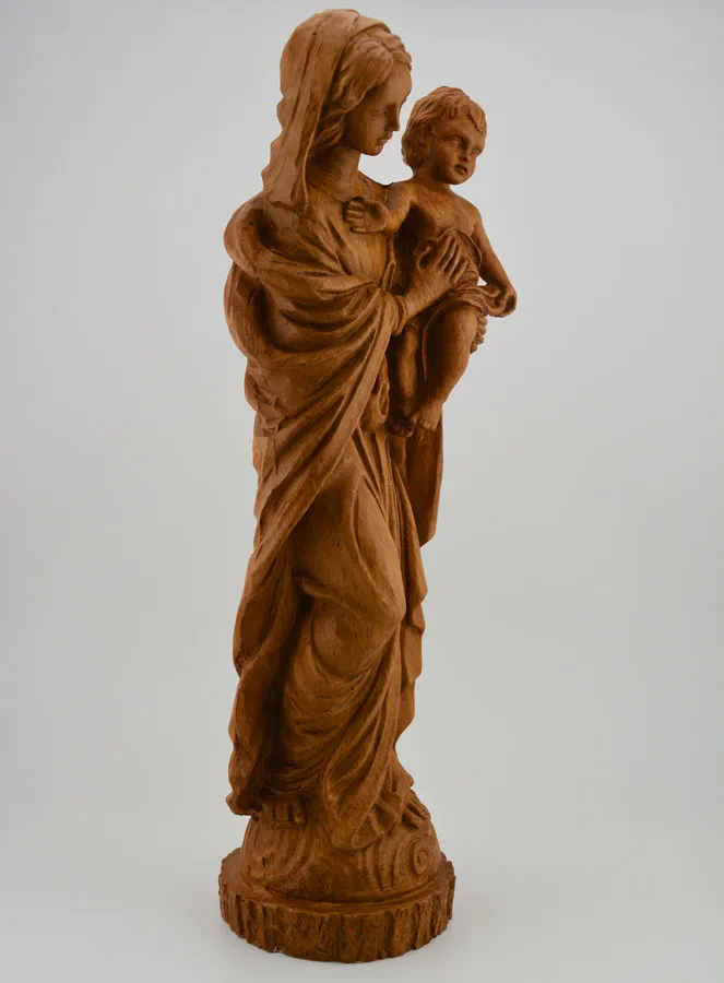 Figur Gottesmutter mit Kind - holzfarben 30cm (pic 3)