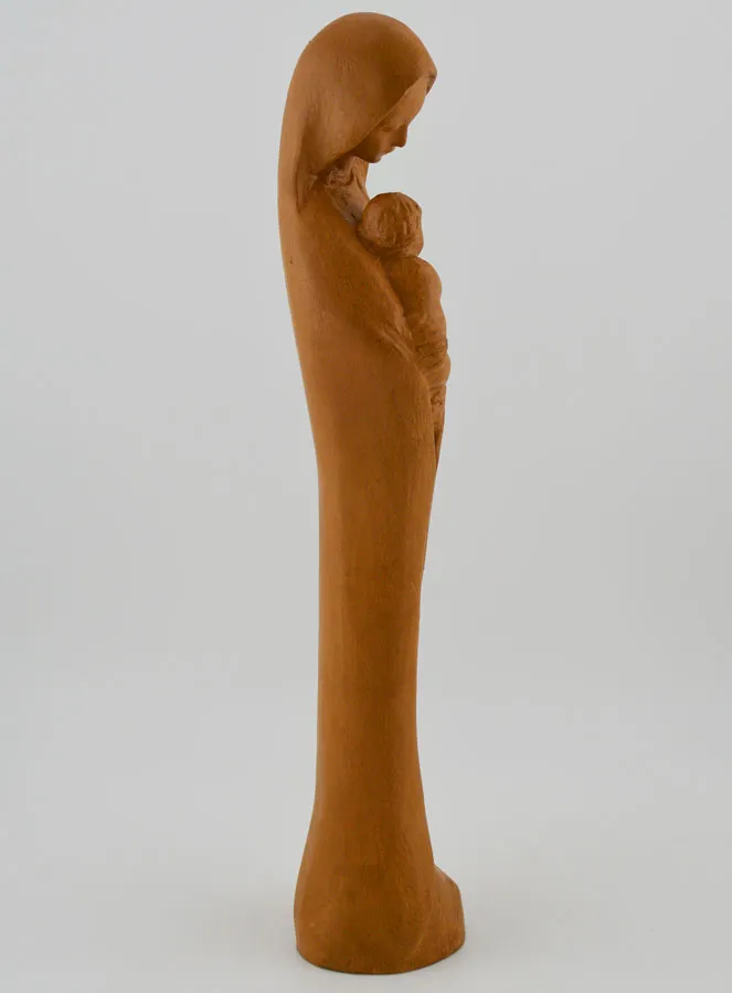 Figur Jungfrau Maria mit Kind - holzfarben 22cm (pic 3)