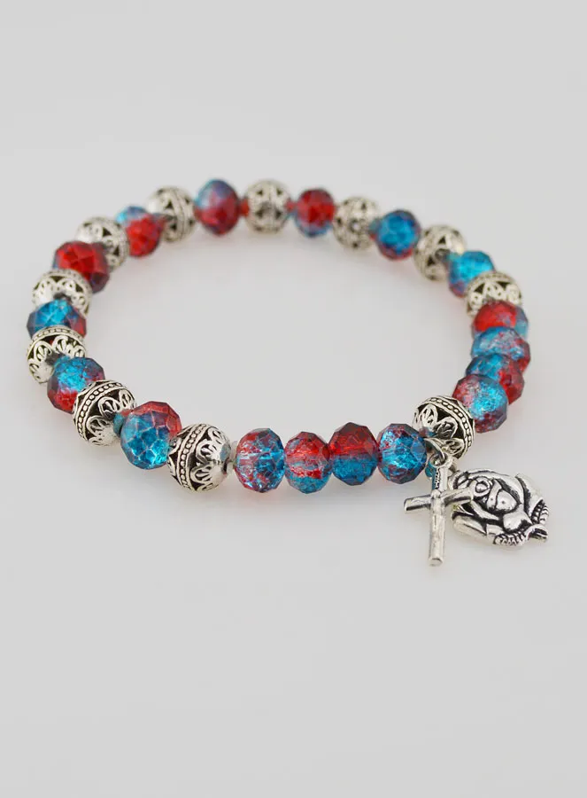 10er Rosenkranz Armband Silberperlen und Strass Krsitall (pic 3)