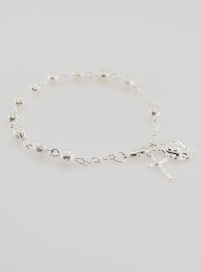 Zehnerrosenkranz Armband Silberperlen 6 mm (pic 3)