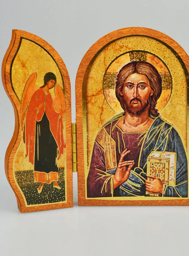 Ikone Jesus Christus Pantokrator Triptychon 12cm (pic 4)