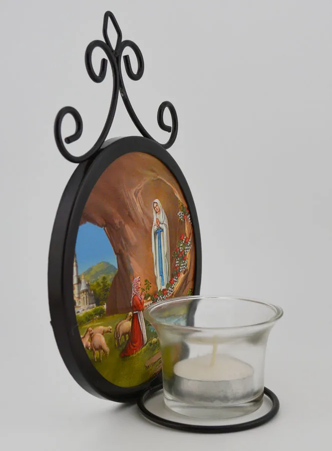 Kerzenhalter Maria von Lourdes und Basilika 18cm (pic 3)