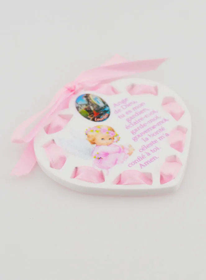 Ikone Schutz-Engel Rosa - Taufgeschenk für Mädchen - 7 cm (pic 3)