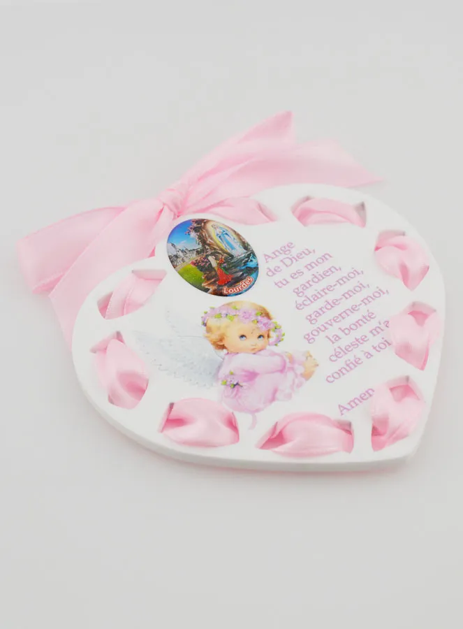 Ikone Schutzengel Rosa - Geschenk zur Taufe für Mädchen - 11 cm (pic 3)