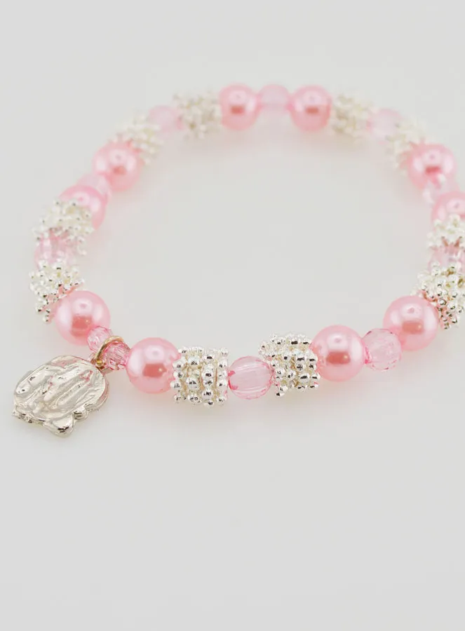 Armband Lourdes-Medaille und Rosa Perlen (pic 4)