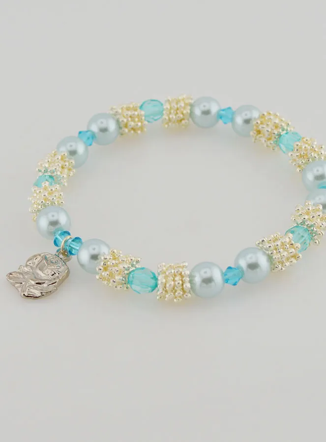 Armband Medaille von Lourdes und Blaue Perlen (pic 4)
