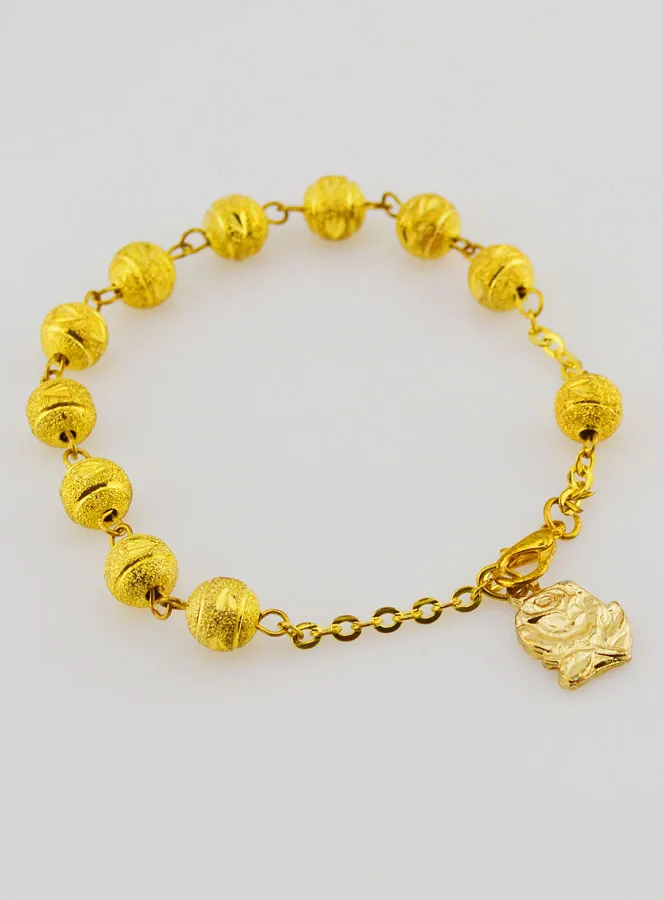 Zehnerrosenkranz Armband von Lourdes mit Gold-Perlen 19cm (pic 3)