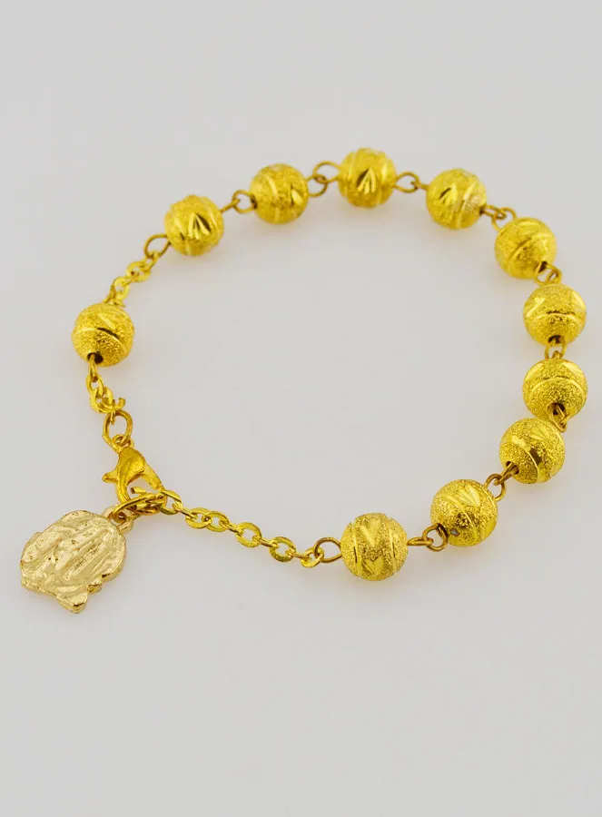 Zehnerrosenkranz Armband von Lourdes mit Gold-Perlen 19cm (pic 4)