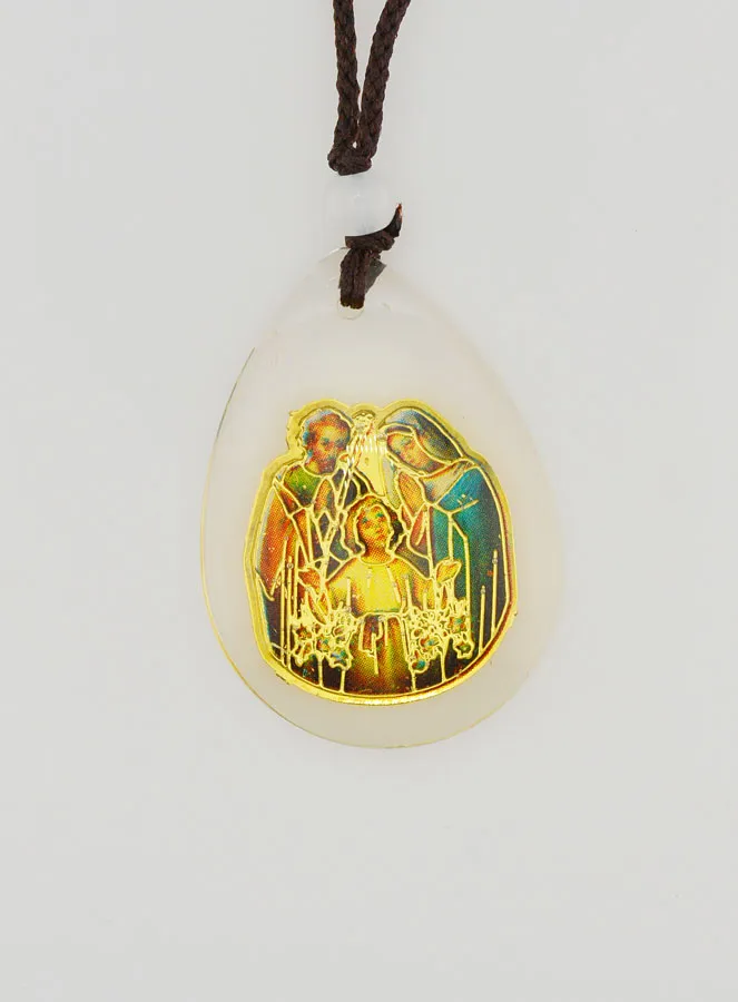 Glas-Medaille Tropfenform - Heilige Familie - mit Band (pic 4)