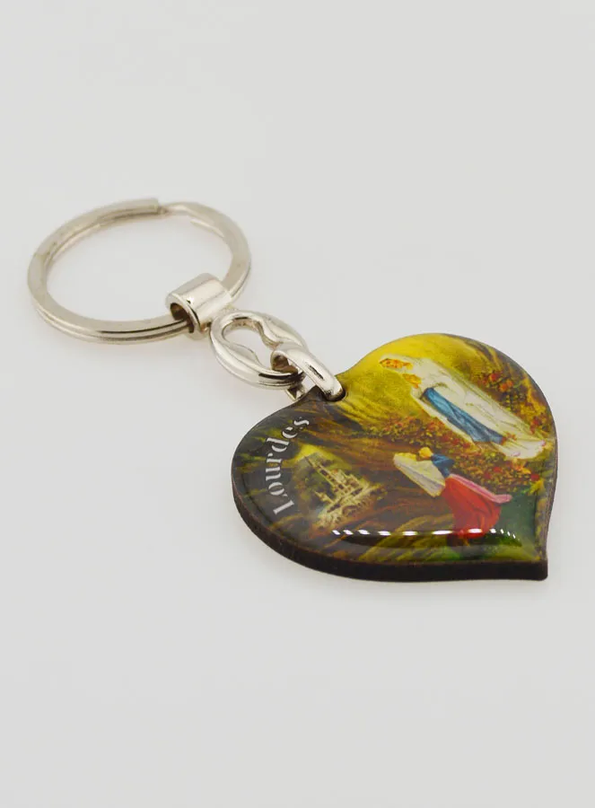 Schlüssel-Anhänger Herz Madonna von Lourdes 4cm (pic 3)