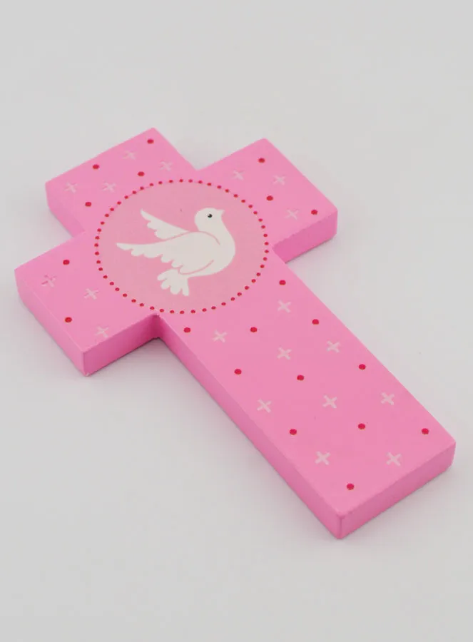 Kinderkreuz Taube Rose 12cm (pic 3)
