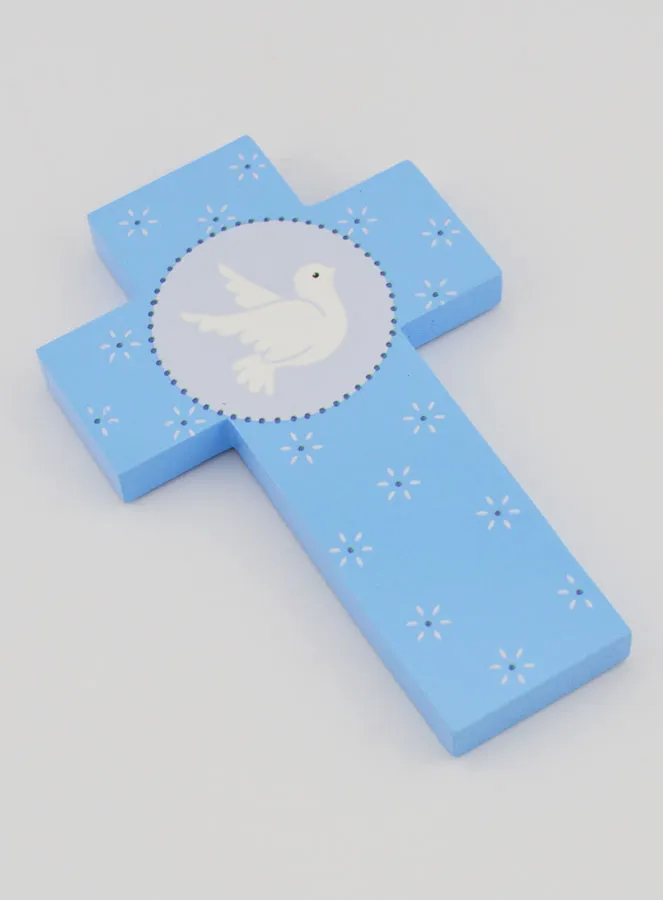 Kinderkreuz Taube Blau 12cm (pic 3)