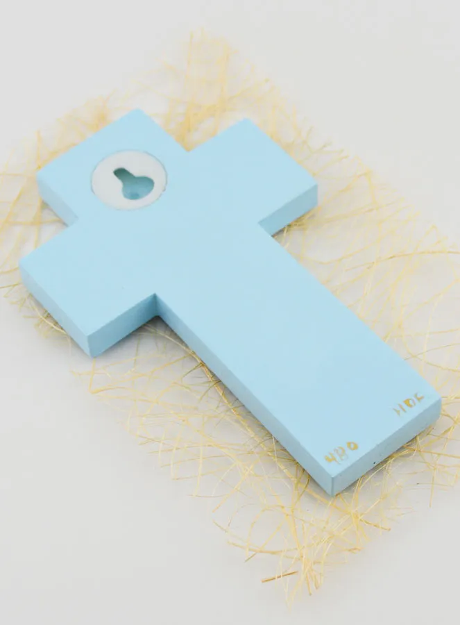 Kinderkreuz Holz Lamm Blau 12cm (pic 4)