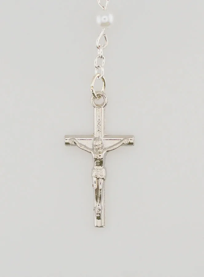 Lourdes-Rosenkranz Perlmutt Weiss mit Verschluss (pic 3)