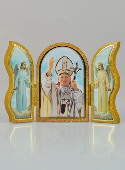Byzantinische Triptychon Ikone Johannes Paul II. - 12cm (pic 2)