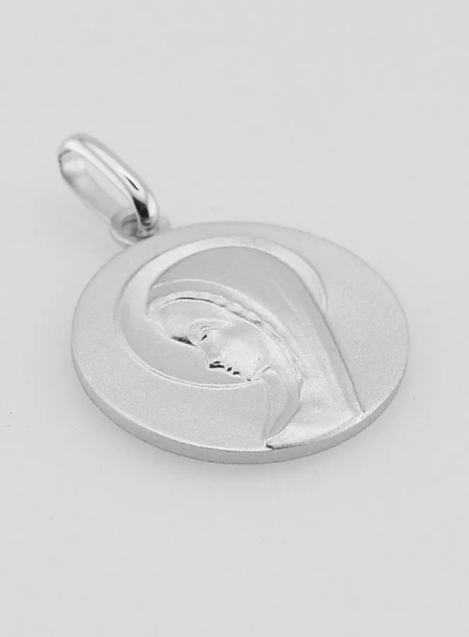 Silber-Medaille Maria mit Schleier und Heiligenschein 18mm (pic 3)