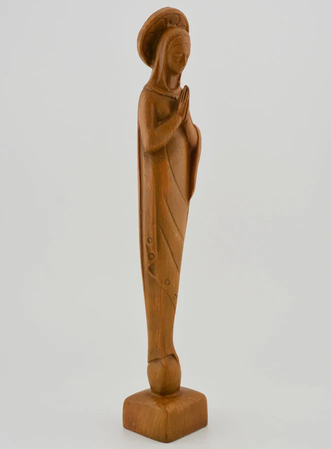 Moderne Figur Maria Betend - Holzfarben - 24cm (pic 3)