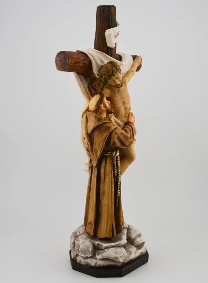 Figur Hl Franziskus am Fuß des Kreuzes - 30 cm (pic 3)