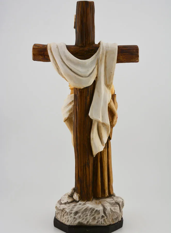 Figur Hl Franziskus am Fuß des Kreuzes - 30 cm (pic 4)