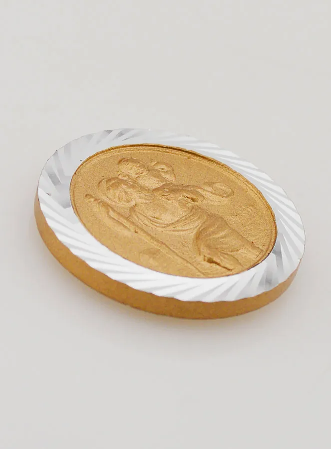 Automedaille Heiliger Christophorus Silber und Gold Farben 3,5 cm (pic 3)