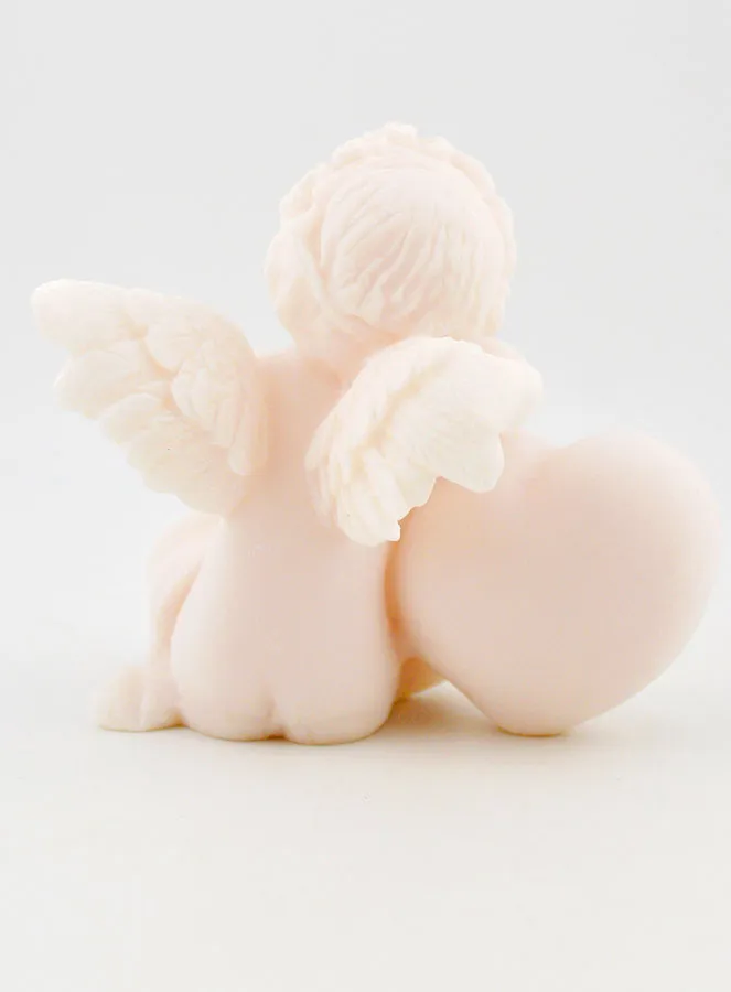 Alabasterfigur Schutzengel Schlafend auf Herz - 9 cm (pic 3)