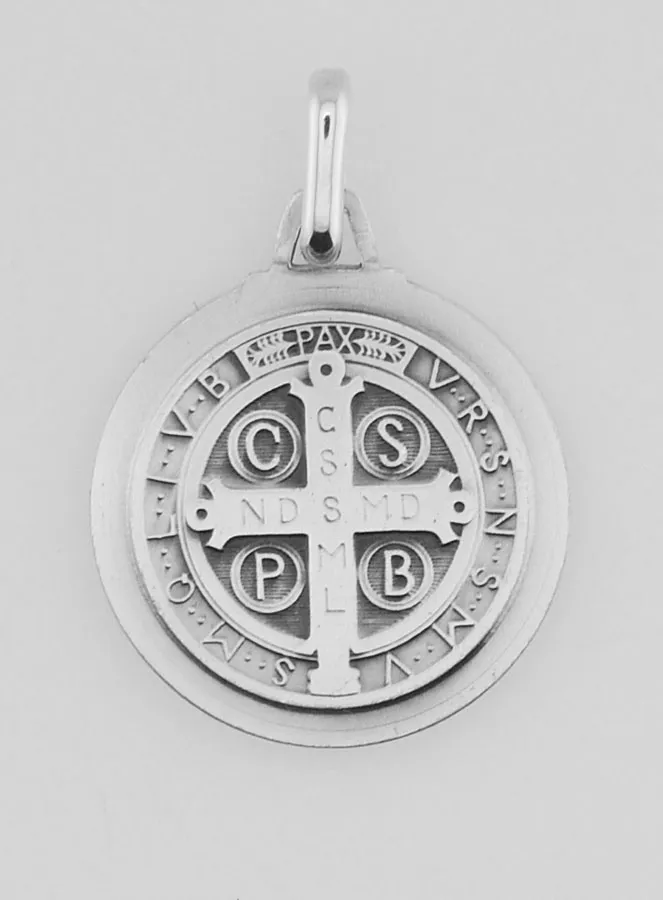 Benedictus - Medaille 925er Silber mit glänzendem Rand - 18 mm (pic 4)