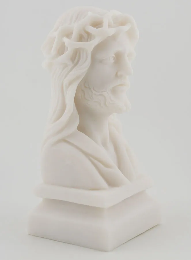 Figur Büste Jesus Christus mit Dornenkrone aus Alabaster (pic 3)