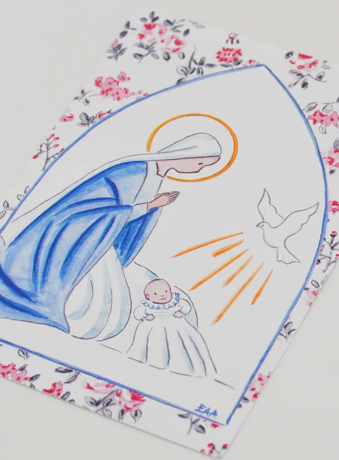 Karte zur Taufe - Heilige Maria und Taube (pic 4)